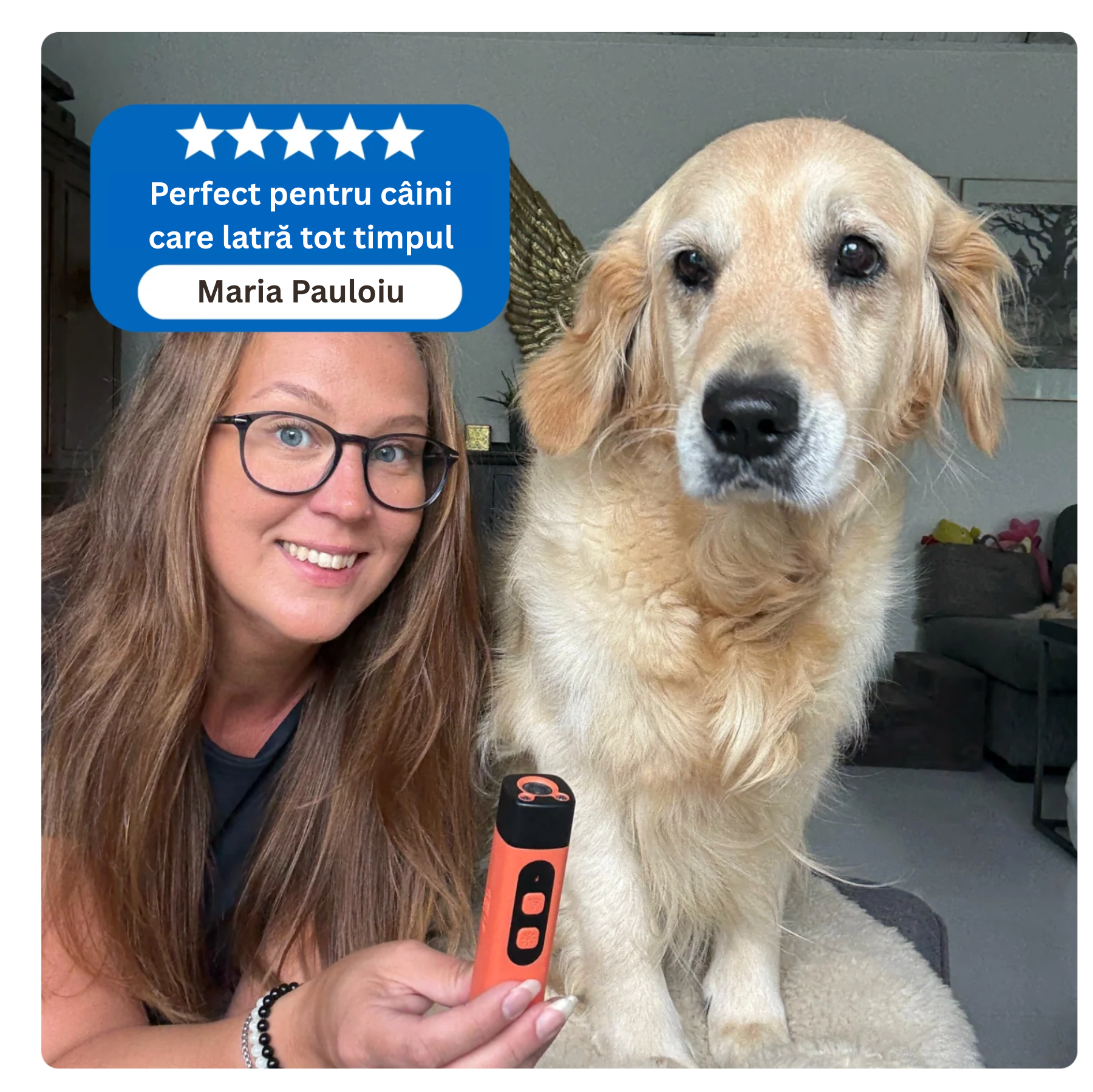 Dispozitiv Anti-Lătrat pentru câini mici, medii și mari